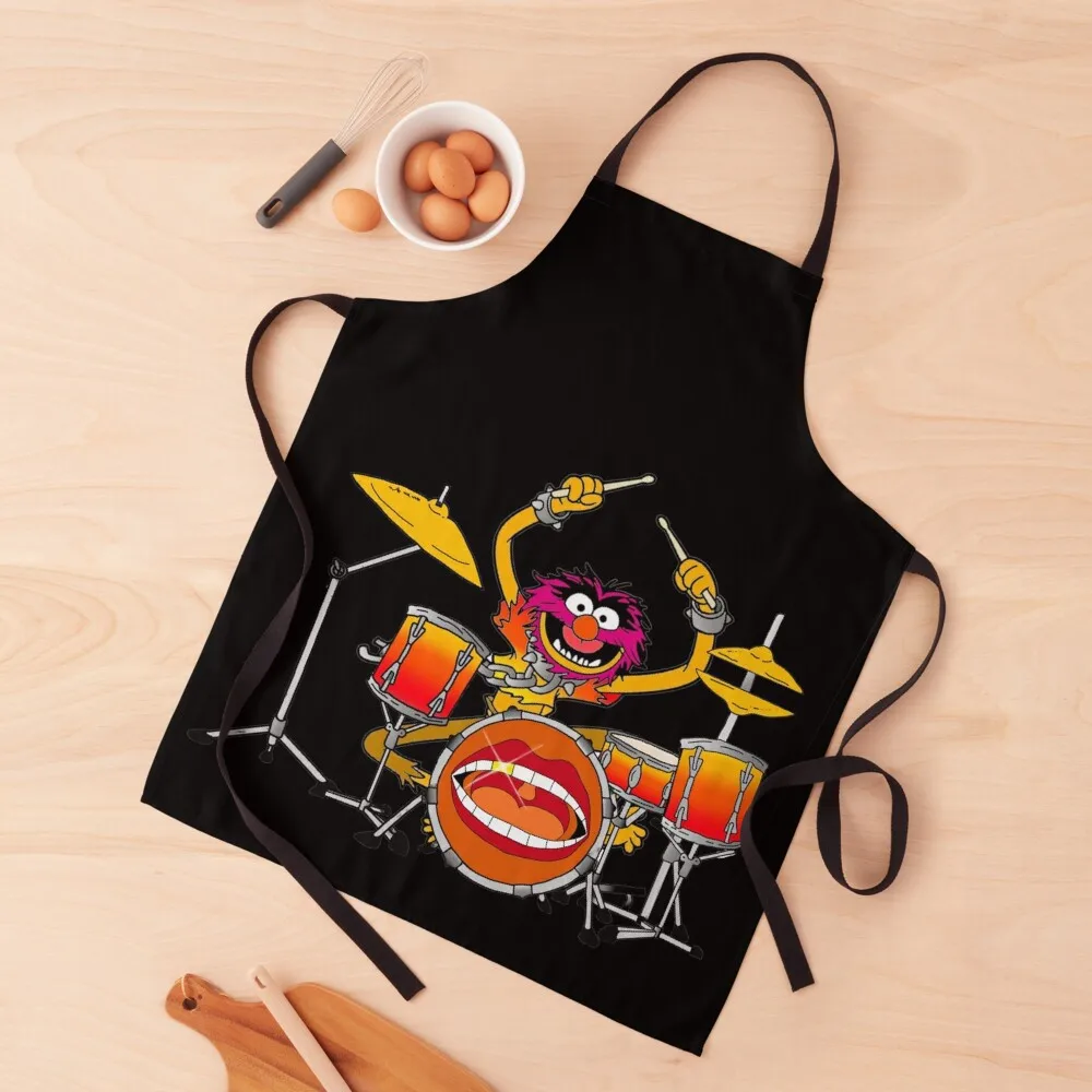 

Muppet Animal goes drum crazy Apron Kitchen Kawaii Accessories kitchen jacket woman Apron