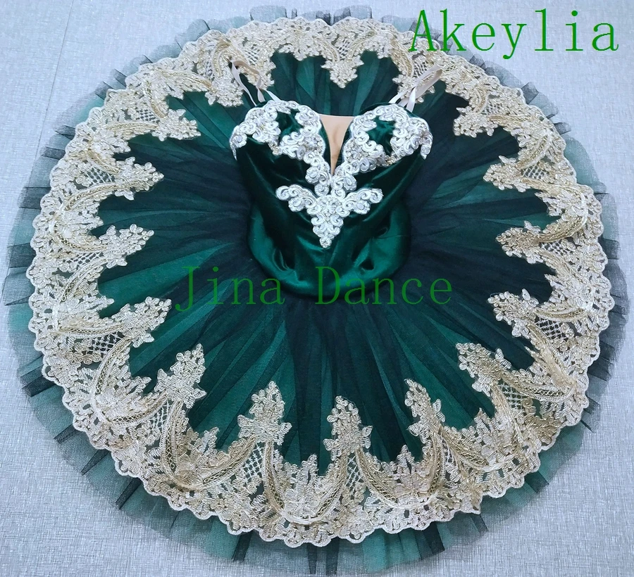 

Pre-professional Ballet Tutu Green Black Classical Ballet Costume Tutu blue Pancake Stage Ballet Attire Costume Esmeralda 19109
