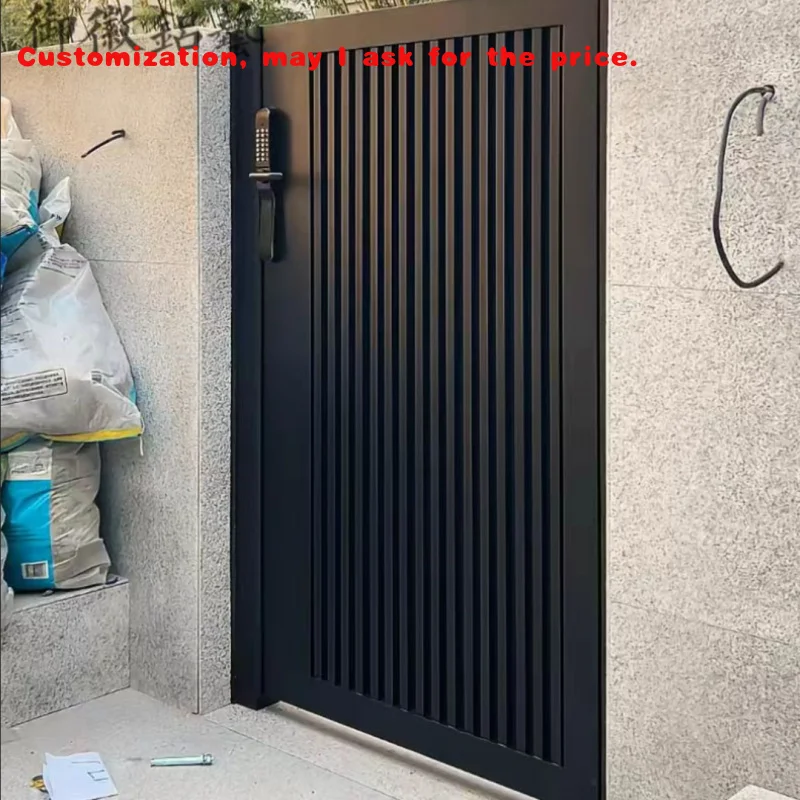 

на заказ.Безопасный и простой в использовании новый садовый вход, алюминиевый забор с дистанционным управлением для быстрой установки