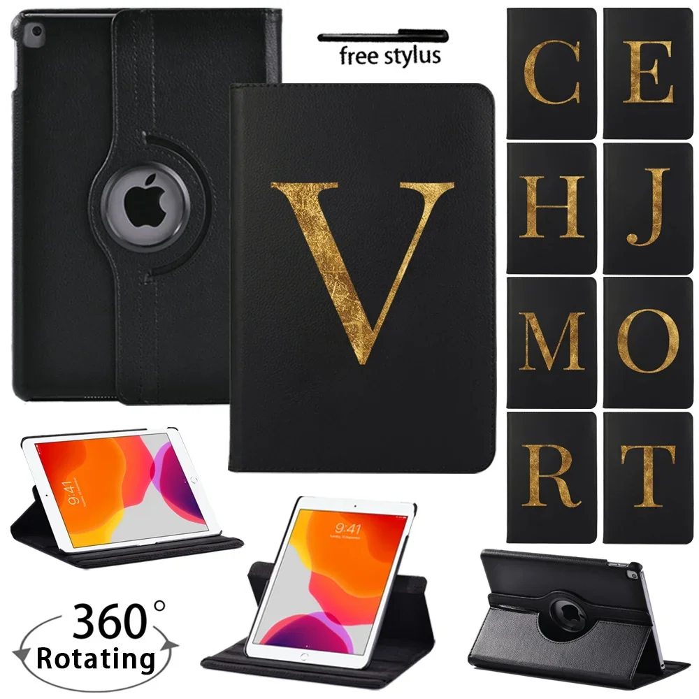 

360 Degrees Rotating PU Leather Smart Cover for IPad 5th /6th / 7th / 8th/ IPad 2 3 4/ Mini 4/5 Smart Tablet Case with Wake-up