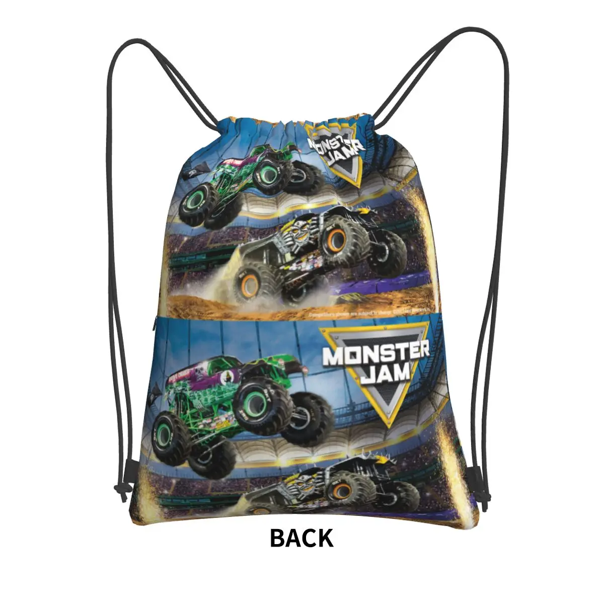 Sacs à dos portables à motif Monster Jam pour écoliers, sacs à chaussures de proximité classiques, sac à cordon décontracté, Bundle Pocket