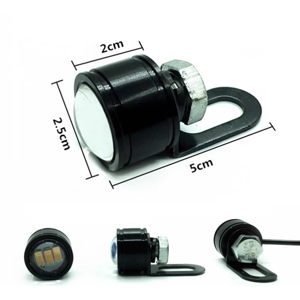 Motocicleta LED Strobe Espelho Luzes, Modo Piscando, Mirror Mount, DRL Cauda Lâmpada, 1 Par