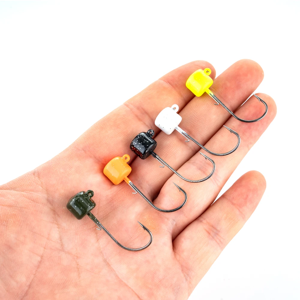 Bunte Ned Jig-Kopf-Angelhaken, 20 Stück, Pilzkopf-Haken, 1,8 g–6 g, scharfes Angelgerät für weiche Köder – Detail 1