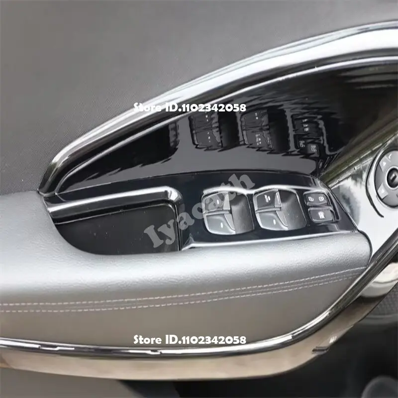 LHD RHD for Hyundai Santa Fe IX45 2013-2018 Black Carbon Door Handle Armrest Window Lift Switch Button Control Panel Cover Trim