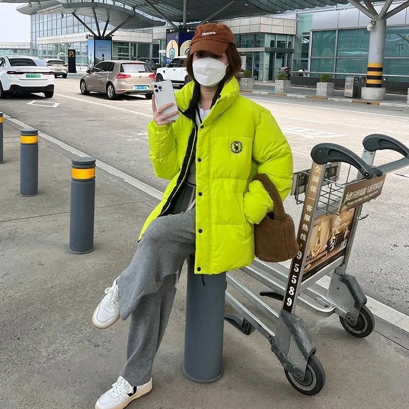 2023 New Women Down Cotton Coat Winter Student Jacket Female Short Warm Parkas Thick Loose Outwear Versatile Simplicity Overcoat