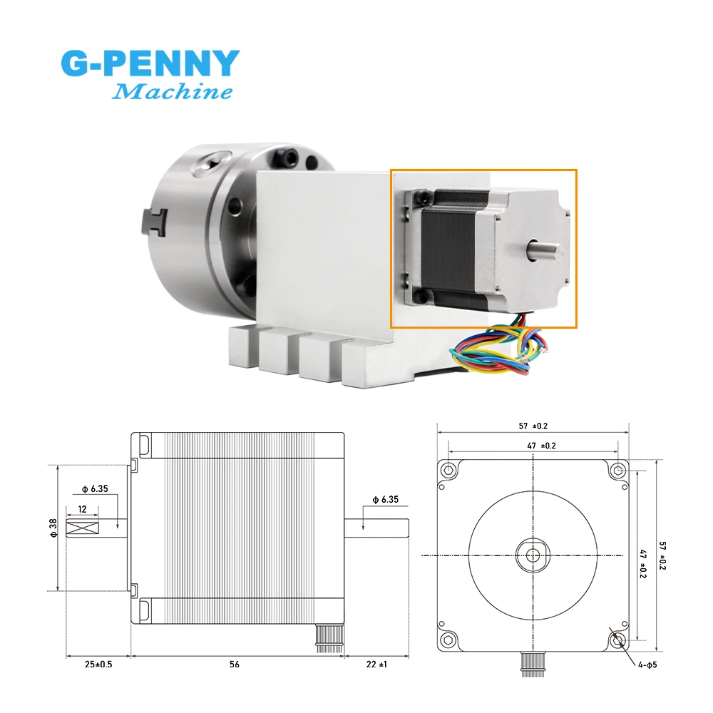 3/4Jaw 100mm CNC 4th Axis CNC dividing head/Rotation Axis/A axis kit Nema23 Gapless harmonic gearbox + Tailstock for CNC Machine
