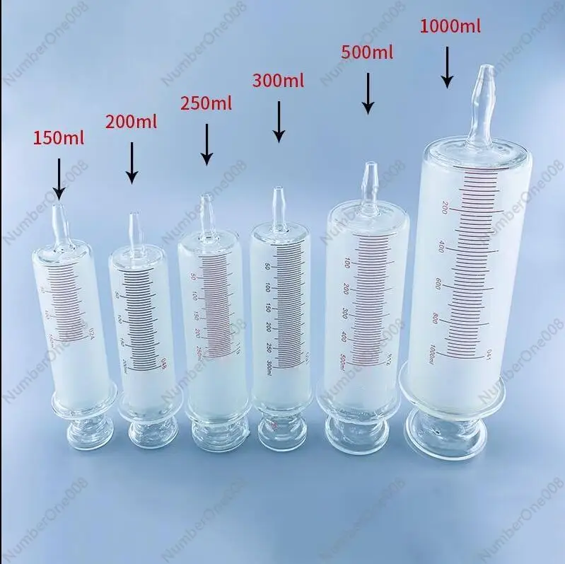 150ml/200ml/250ml/300ml/500ml/1000ml All Glass Syringes Large sausage device Glass sample extractor Glass Injector large caliber