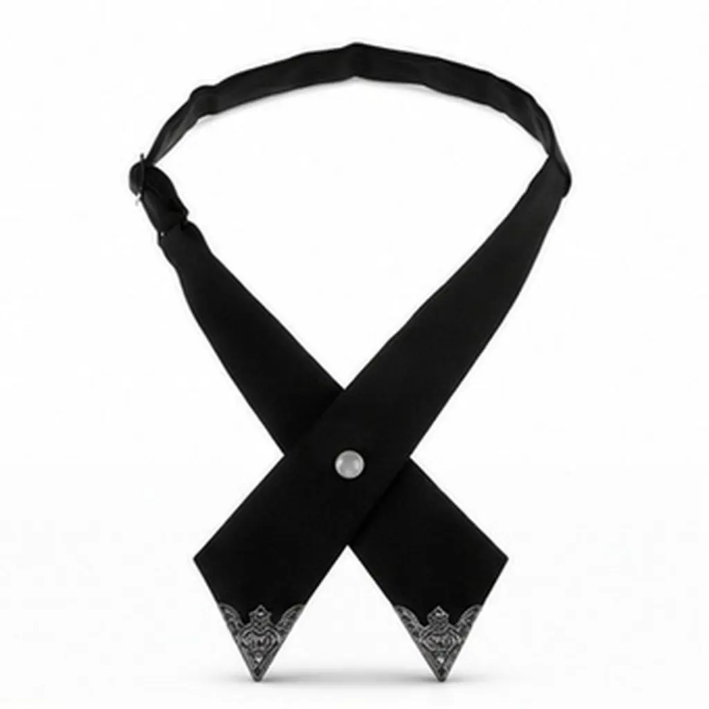 2Pcs Adjustable Cross Bow Tie for Men and Women Black Fabric Pre Tied Neck Tie Accessory School Uniform Wedding Prom Party