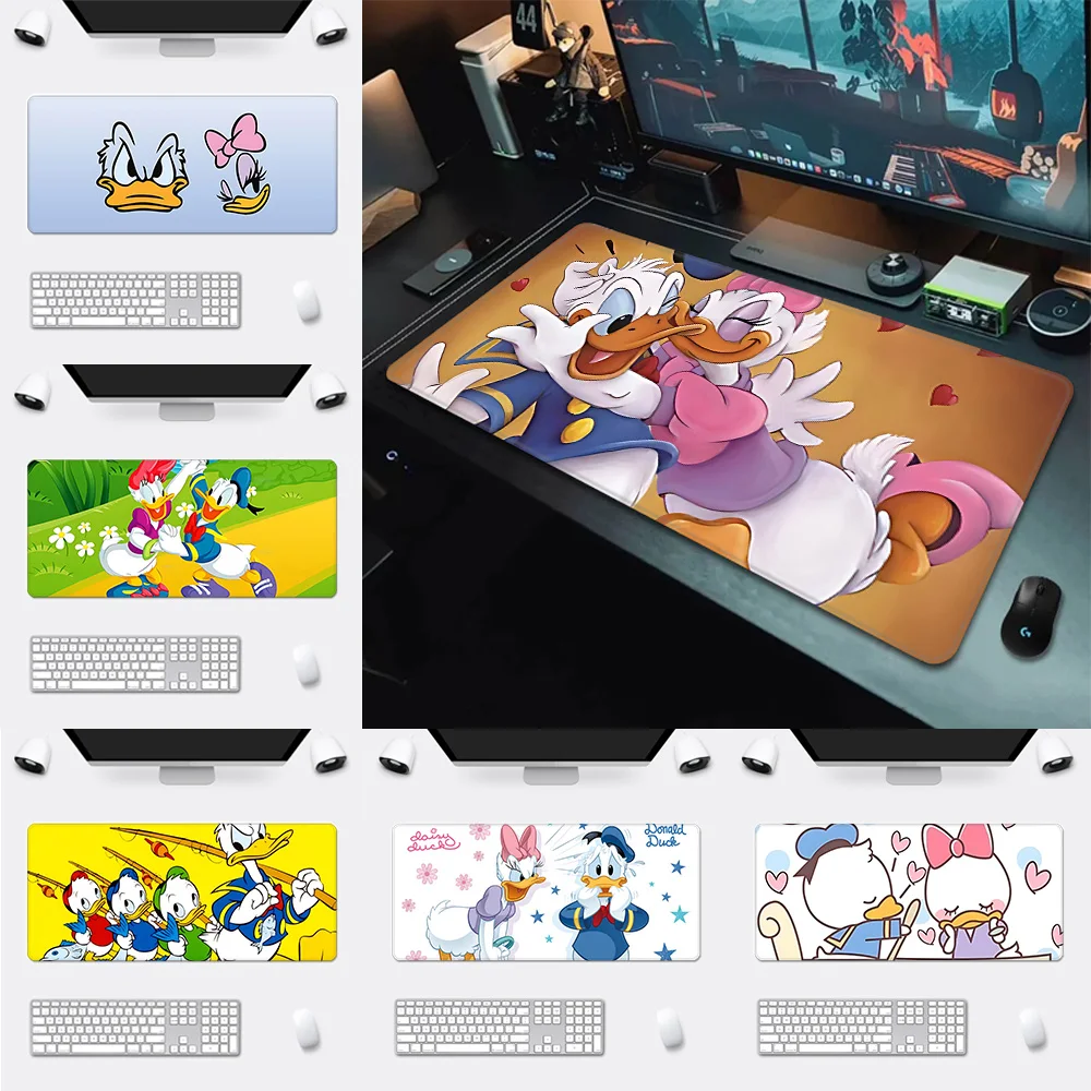 Cartoon Donald Duck Daisy Ducks Couple Mousepad HD Printing Computer Gamers Locking Edge Non-slip Mouse Pad Keyboard PC Desk Pad