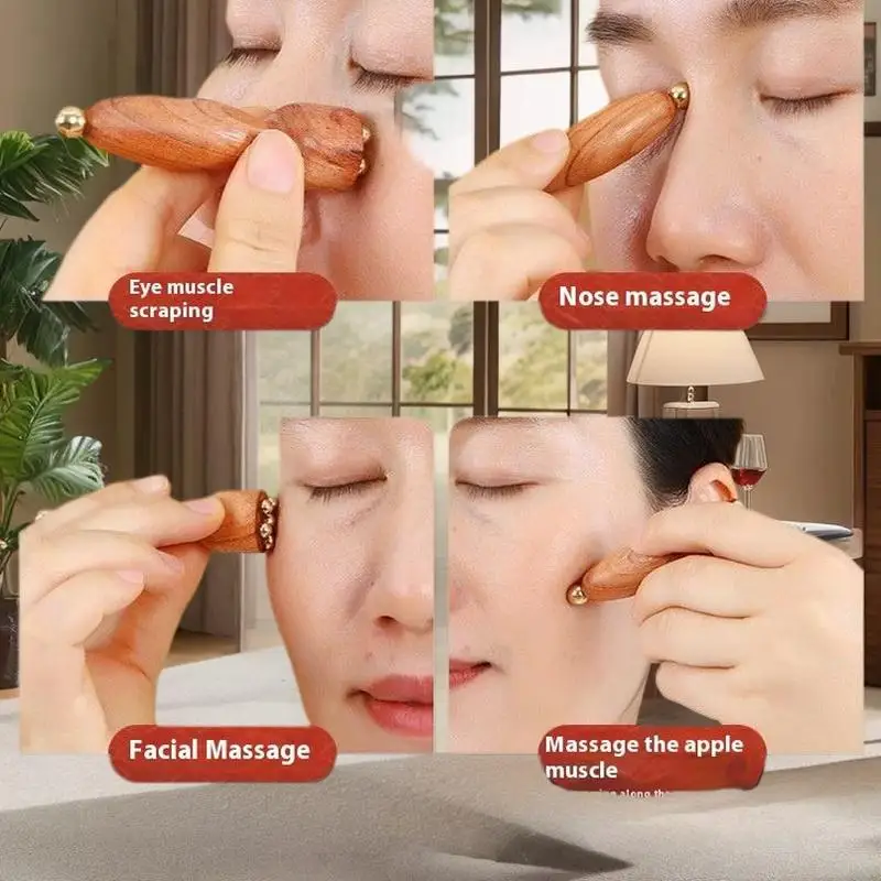 لوتس Seedpod المهنية غوا شا أداة النحاس خشب الورد تدليك الوجه العين الاسترخاء بقعة خطوط الطول نقطة الوخز يده العناية بالجمال #3