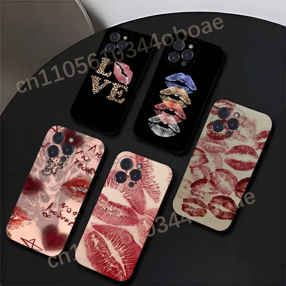 

Red Lip Phone Case For iPhone 17,16,15,14,13,12,11,Pro,MAX,Plus TPU Soft To Skin-friendly Cover