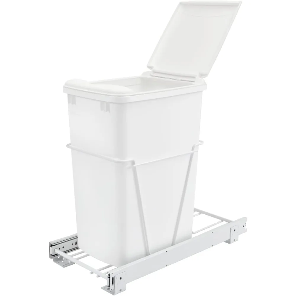 

Rev-A-Shelf 35 QT Pullout Waste Container with Lid, White