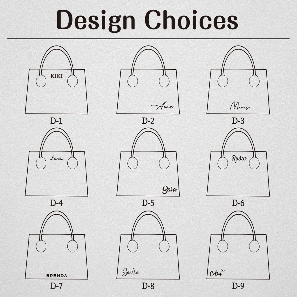 Personalised Name Custom Handbag Birthday Gift For Her Simple Style Small Shoulder Retro Solid Color Handbag Fashion Design Bag