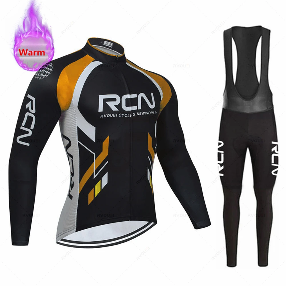 Rcn Winter Warm Thermal Fleece Set Cycling Clothes Men\'s Bicycle Jersey Sport Riding MTB Bike Clothing Maillot Ciclismo Hombre