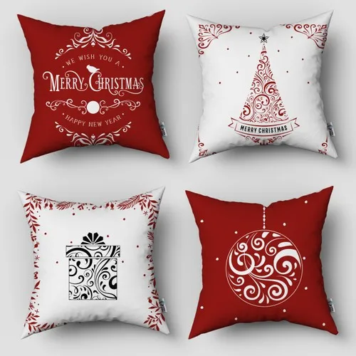 İnstababyrooms New Year Pattern Christmas Series Digital Printed Quad Pillow decorate Case Model 032