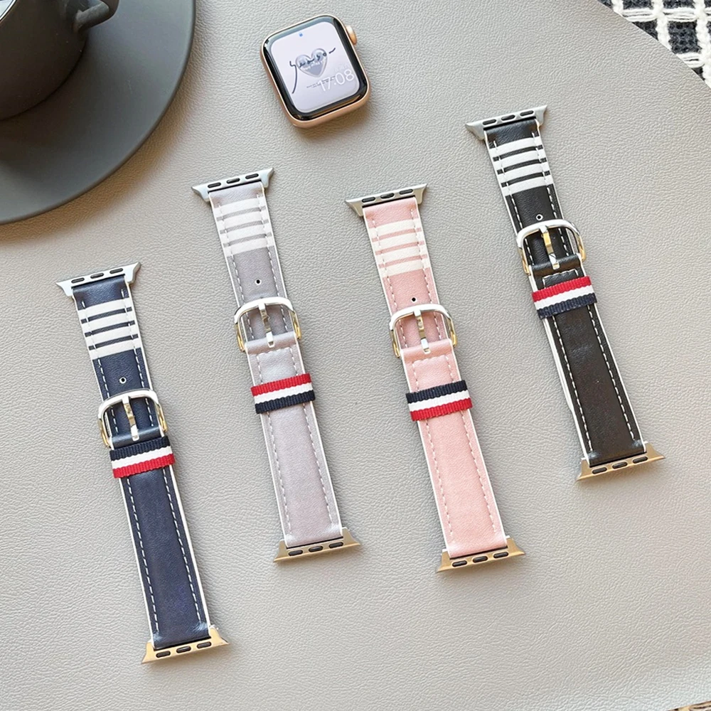 Prawdziwy skórzany pasek do Apple Watch Band Ultra-2 49mm 41mm 45mm 40mm 44mm Retro pętla bransoletka iwatch seria 9 8 7 6 5 4 3 SE