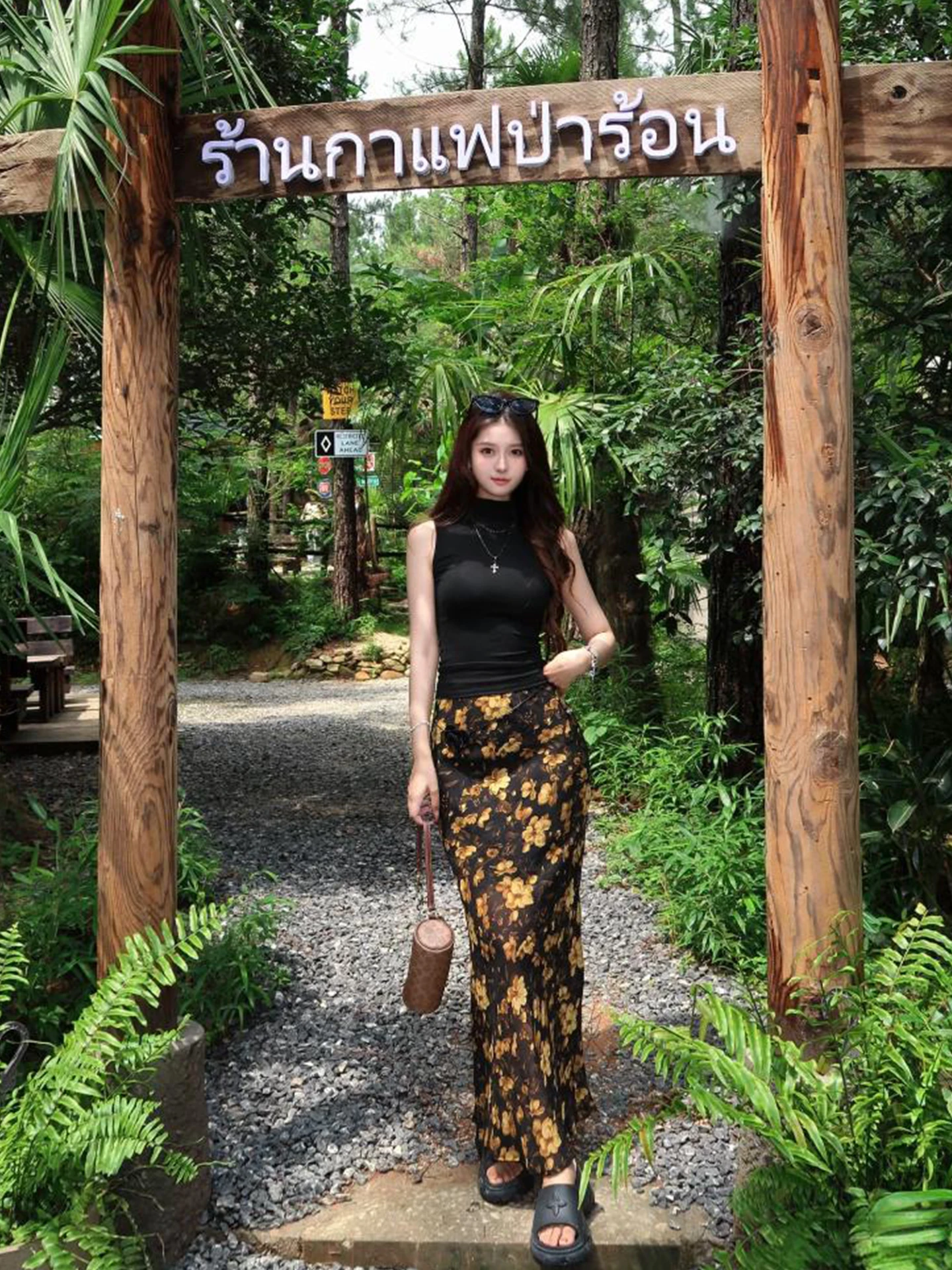 

Длинная юбка с высокой талией и цветочным принтом для женщин, нежная, весенне-летняя, новая, для отдыха на острове, стильная юбка