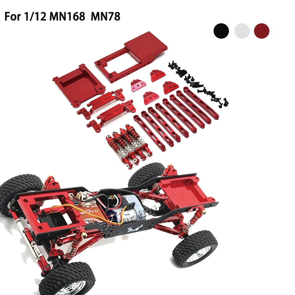 금속 업그레이드 PCB 고정 빈 테일 빈 로드 완충기 풀 로드 시트 쇼크 마운트, MN 모델 1/12 MN78 MN168