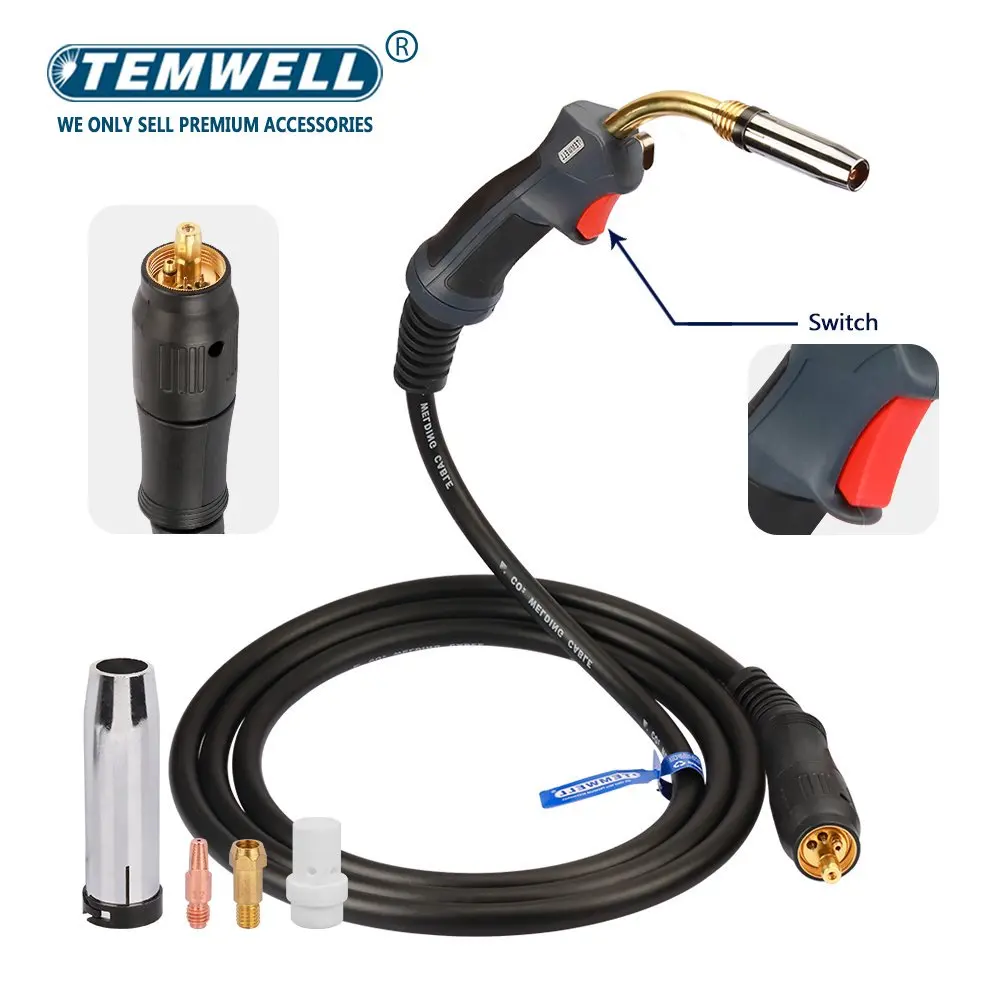 TEMWELL 3M 36KD 320A MIG/MAG Welding Torch Gun European Connector For Binzel MB 36 Welder Machine Accessories Equipment Tool