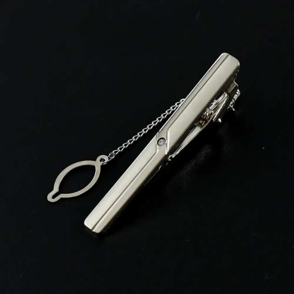 New Iron Tie Clip Geometric Modeling Silvery Tie Pin Business Style Minimalist Suit Accessories Men