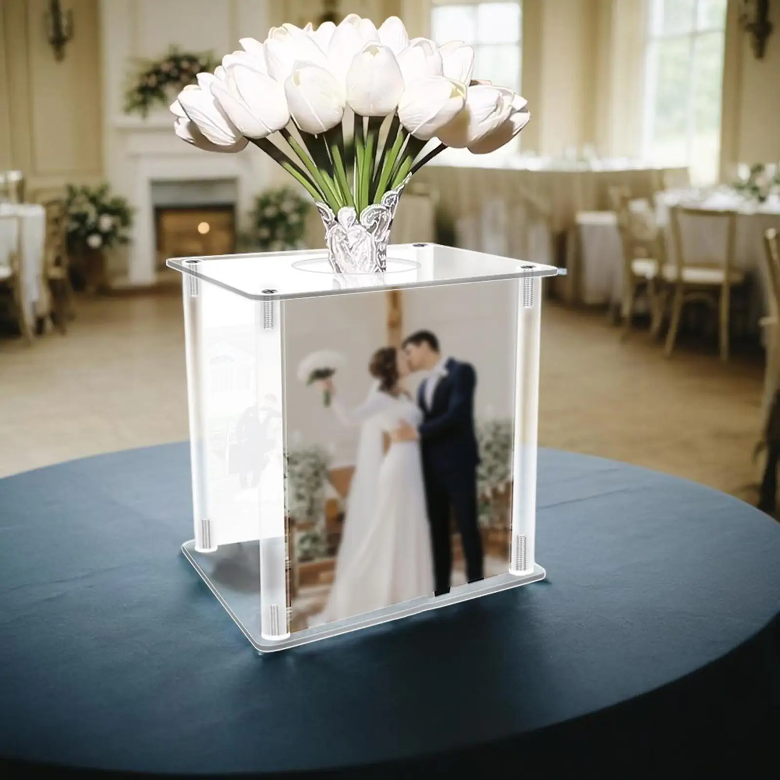 Wedding Flower Stand Container Wedding Cards Box Clear Acrylic for Housewarming Engagement Anniversary Celebration Reception