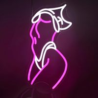 Lady Neon Sign for Wall Decor Pink White LED Light for Preppy Room Decor Light Up Sign for Birthday Party Decor USB Powered