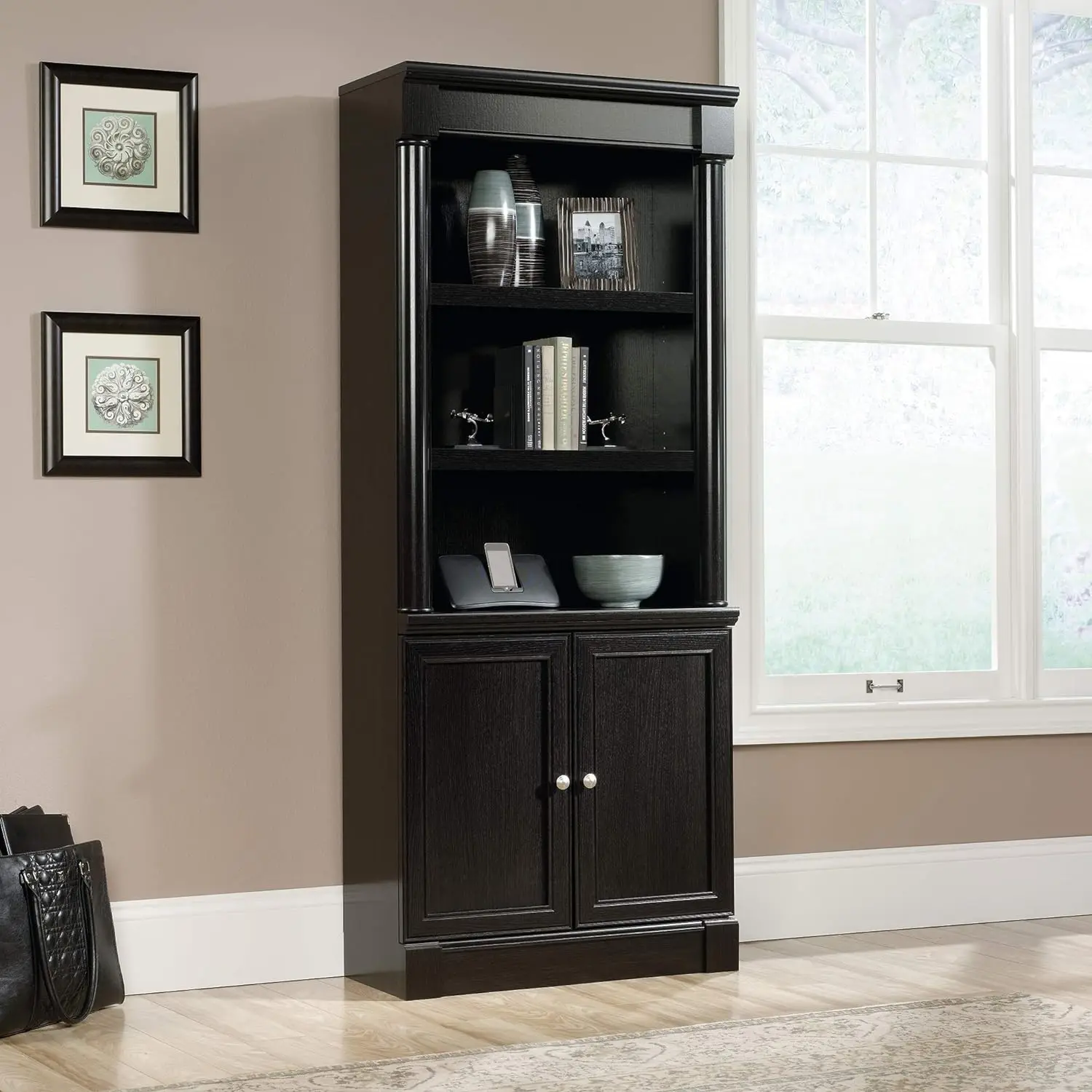 

Palladia Library with Doors/Book Shelf, Adjustable Shelves,Traditional Rectangular Bookcase, Multiple Color