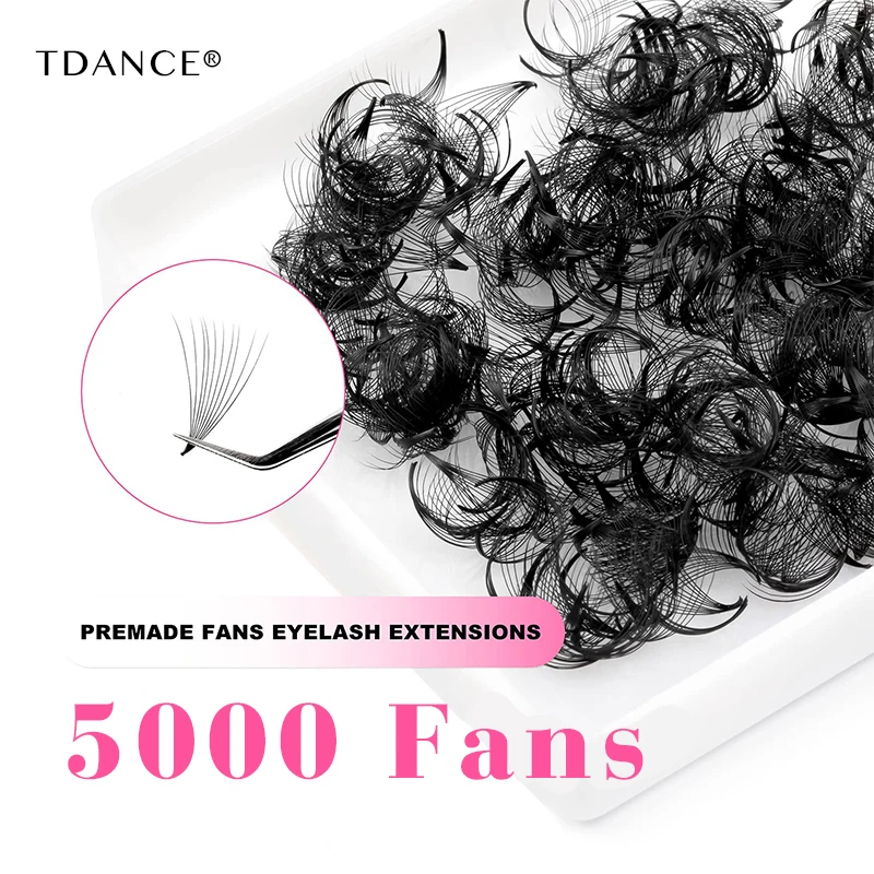 TDANCE 5000Fans Pointy Base Loose Fans Professional Medium Stem Sharp Thin  Premade Volume Fans Pointy Base Eyelash Extensions