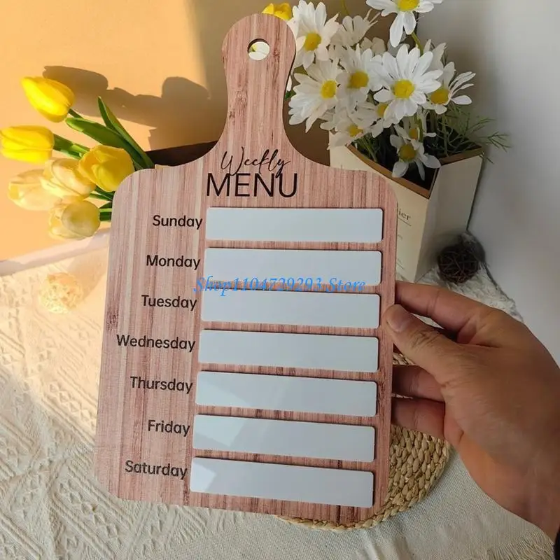 Y2GD سبورة بيضاء مغناطيسية للثلاجة مخطط أسبوعي للوحة مذكرة قائمة التسوق للمطبخ #2