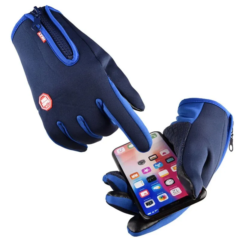 Touchscreen Fleece Warm Gloves Outdoor Cycling Driving Waterproof Cold Gloves Windproof Non Slip Womens Men Winter Ski Glove