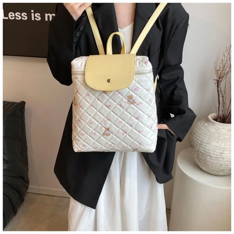 JIAERDI Harajuku nadruk z niedźwiedziem Y2k Mochila kobiety styl Preppy Pu skóra elegancki Mini plecak kobieta Vintage śliczne tornister plecaki