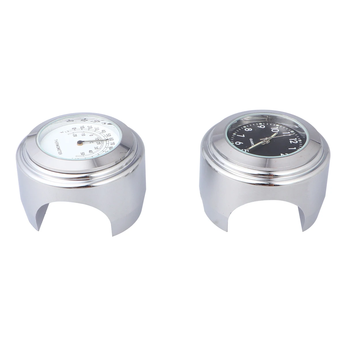 

2pcs Aluminum Handlebar Motorcycle Luminous Watch Temperature Gauge Cool Design Durable High Decoration Precise