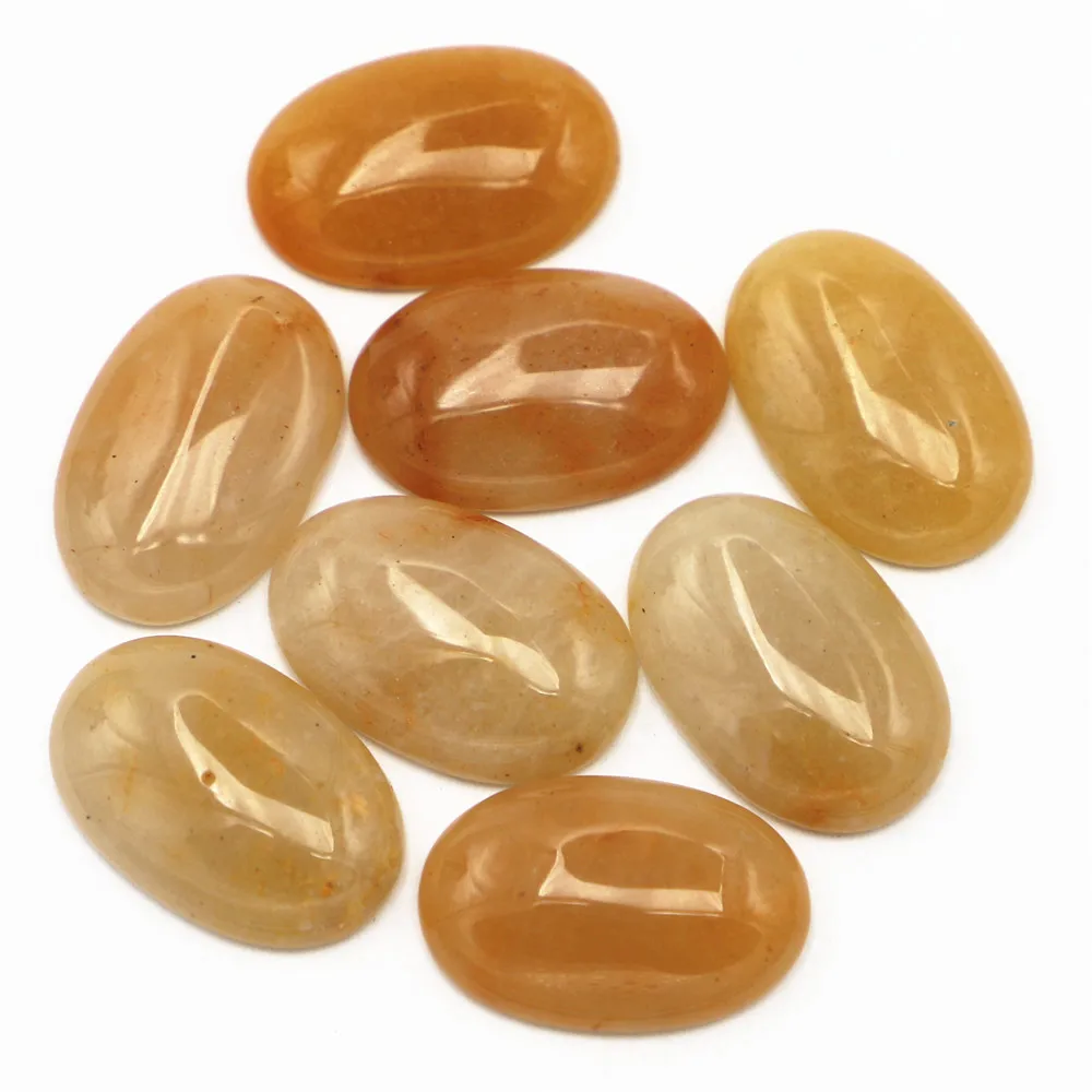 New 30x20mm Natural Stone Oval Topaz CAB Cabochon Setting Beads Fit Women Jewelry Making Supplies 12Pcs Wholesale Free Shipping