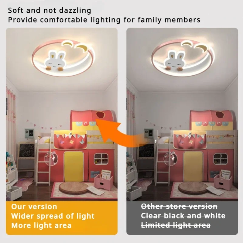 Nordic Ceiling Lamp Children\'s Chandeliers for Living Room Cartoon Rabbit Design Led Lights Bedroom Decoration Lighting Fixtures