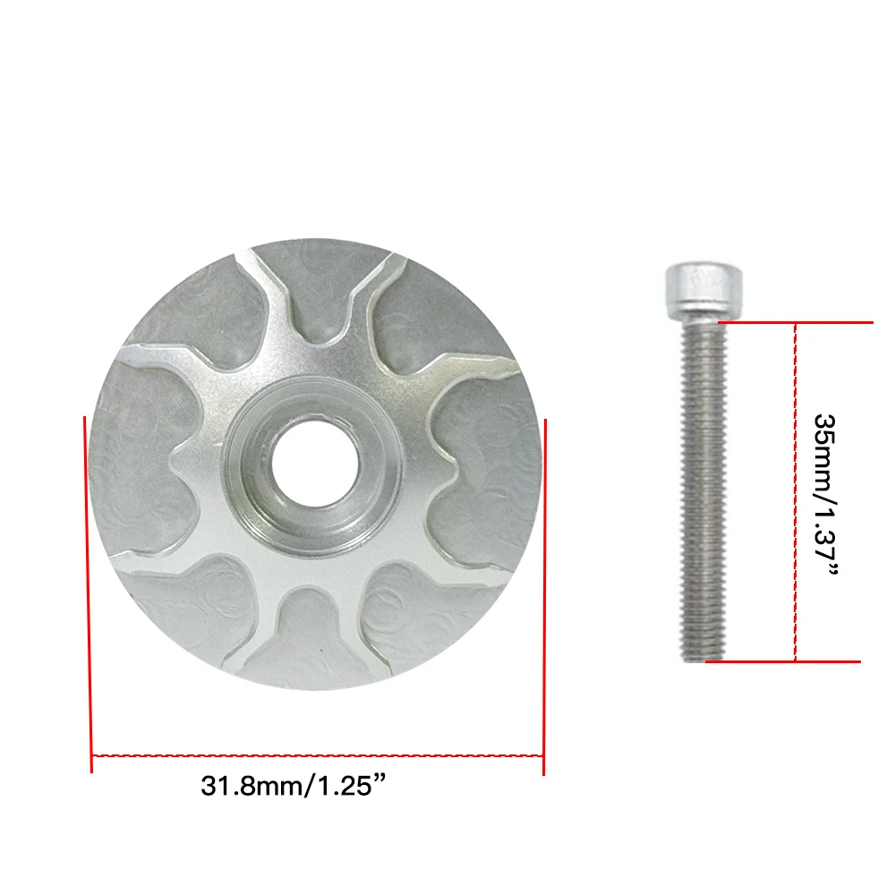 Ultraleichte 7075 Aluminium-Steuersatzkappe mit Titanbolzen, CNC-Vorbaukappe 1-1/8 Zoll für MTB-Rennrad-Fahrradteile – Detail 12