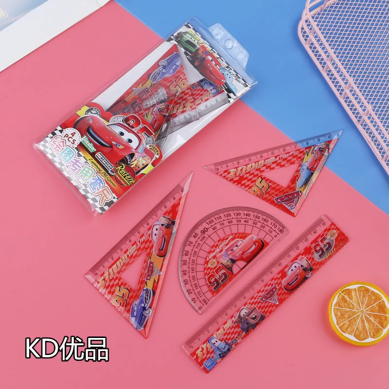 4pcs Stitch Stationery Set Triangle Ruler Protractor Suit Kawaii Mathematical Tools Disney Students Back To School Supplies