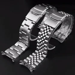 20mm 22mm Stainless Steel Strap for Seiko skx007/skx009 SRPD63K1 Curved End band for Jubilee Replacement Bracelet Accessories