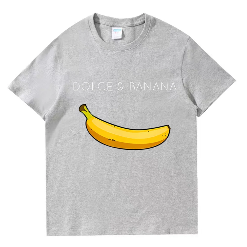 Banana Print Summer Fashion High Quality 100% cotton breathable Comfortable T-shirt Outdoor men\'s top casual fashion street wear