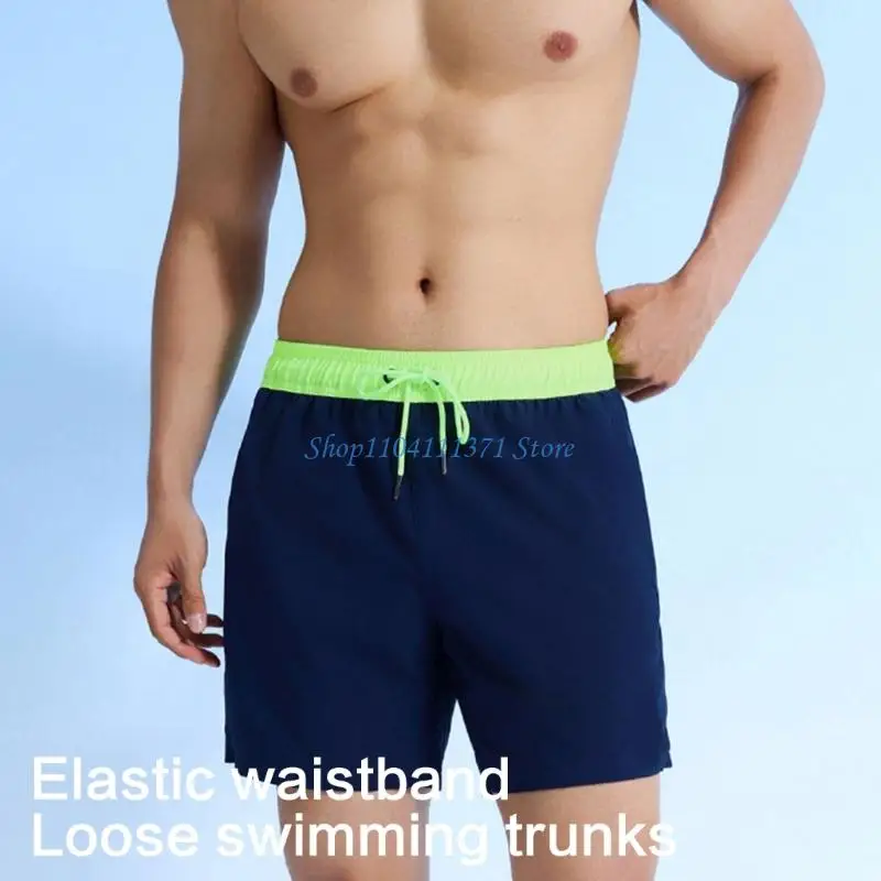 P9FC Men's Swim Shorts with Pocket Quick Dry Athletic Swim Trunks Board Shorts Swimming Trunks Adjustable Waist for Surfing