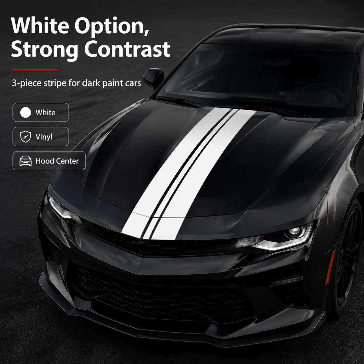 Car Hood Racing Stripe Decal Dual Stripes Vinyl Sticker Set Waterproof Auto Body Decoration DIY Car Styling for Sedan Coupe SUV