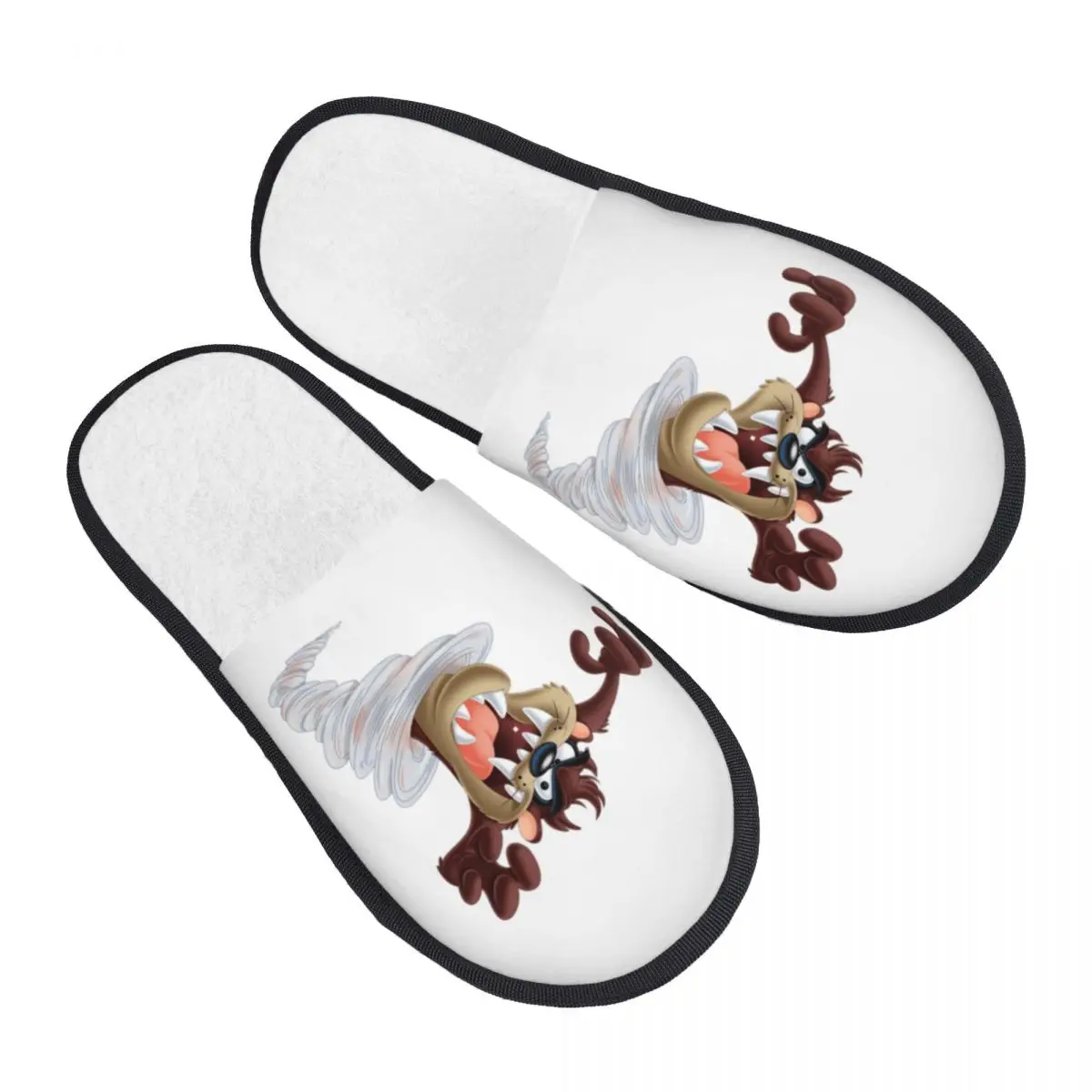 Zapatillas personalizadas de espuma viscoelástica del diablo de Tasmania, zapatillas de casa cómicas de dibujos animados Taz cálidas y acogedoras para mujer