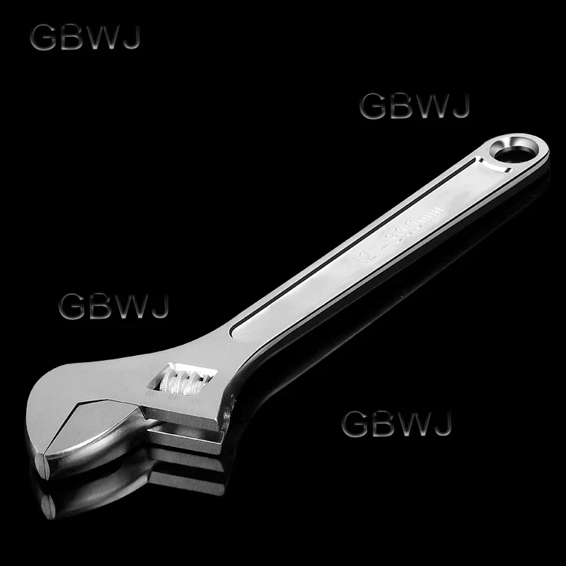 Adjustable Wrench Large Openin Long Handle Universal Spanner Carbon Steel Mechanical Workshop Hand Repair Tools