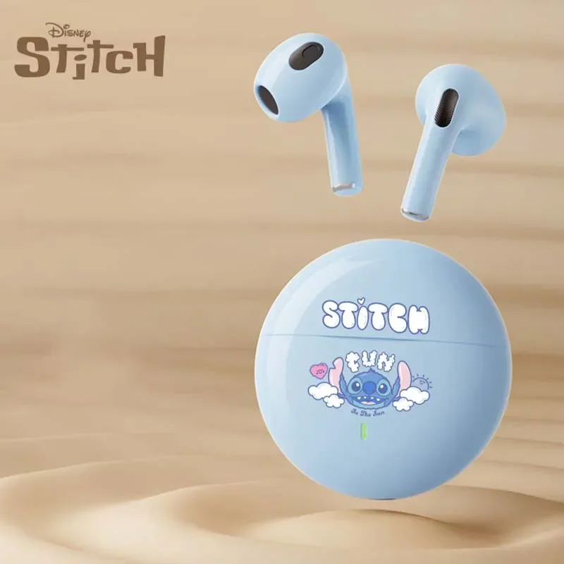 새로운 디즈니 릴로 & 스티치 이어폰 블루투스 무선 스포츠 게임용 헤드폰 헤드셋 스테레오 소음 감소 애니메이션 만화 K26