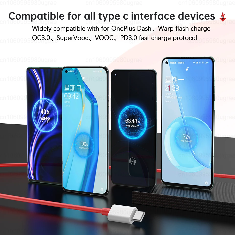 Für Oneplus Ace 3 2 12 11 10R 9RT 9 Pro Nord CE3 2 Original Warp Ladung USB Typ C Dash Supervooc Kabel 100 W 8A Schnelle Ladung Draht – Detail 18