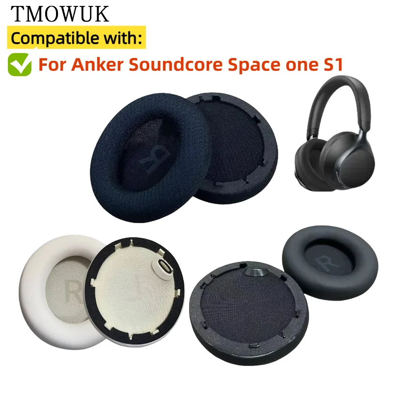 

Protein Leather Earpads Cushions for Anker Soundcore Space one S1 Headphones, Replacement Ear Pads Headset