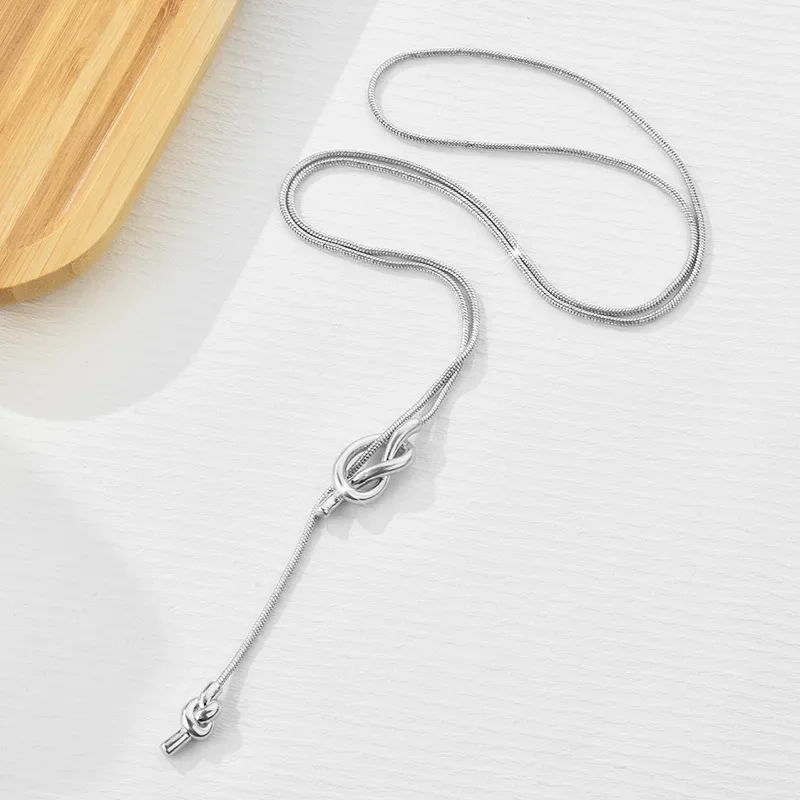 إكسسوار سلسلة سترة متعددة الوظائف بعقدة بحار طويلة ذهبية كلاسيكية للسيدات، قلادة ملابس عصرية