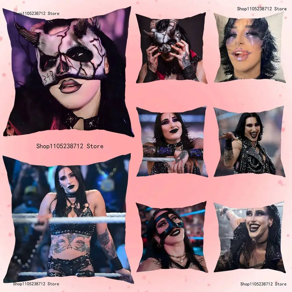 

R-Rhea wrestler Ripley Pillow Covers Cartoon Sofa Decorative Home Double-sided Printing Short Plush Cute Cushion Cover