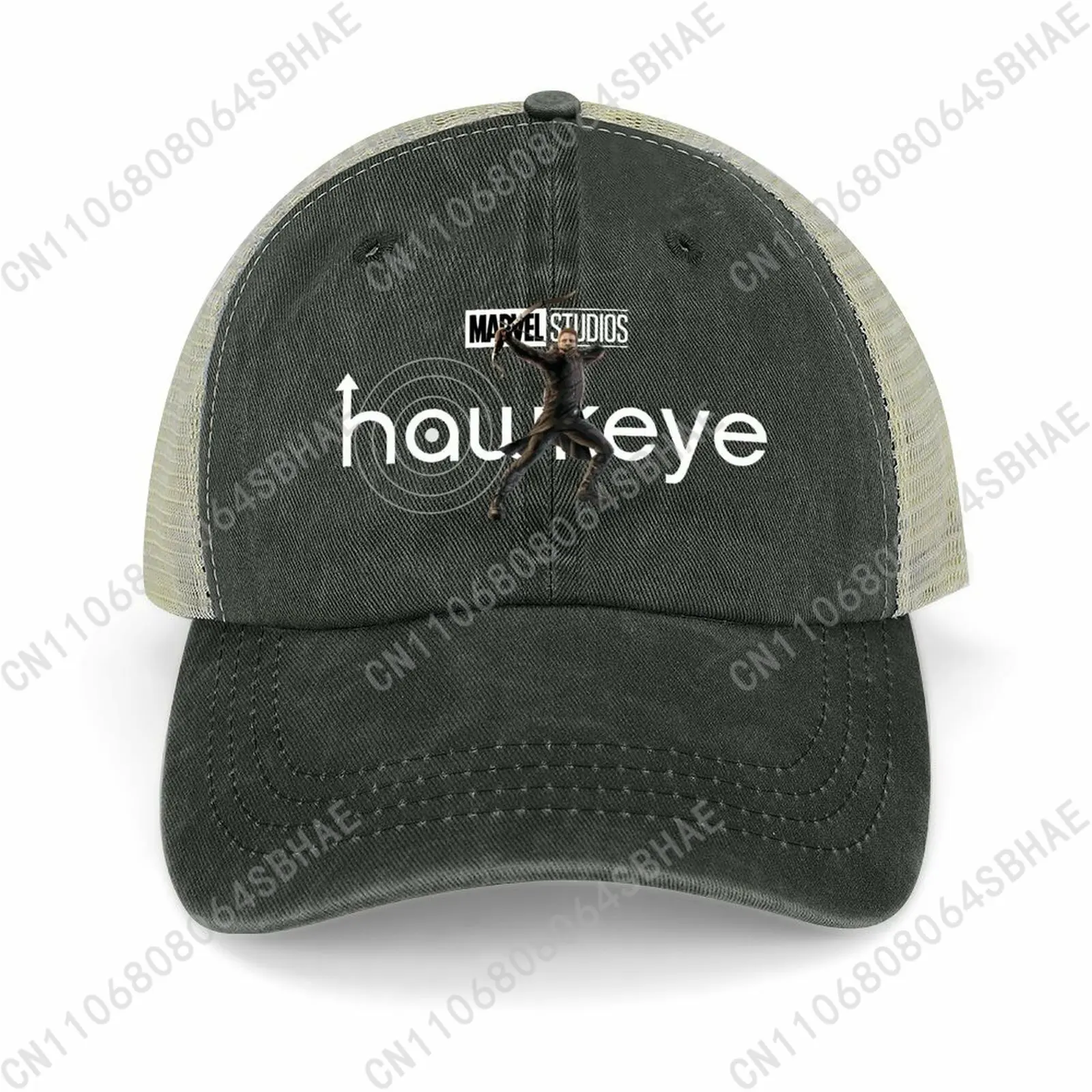 

Marvel Hawkeye Mesh Cowboy Hat Hollow Ventilated Summer Cap Men Women Outdoor Sun Hat Adjustable Strap Custom Cosplay