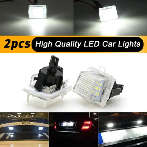 Luz LED para placa de matrícula de Mercedes Benz, luz de 2 piezas para W204, W205, W212, W216, W218, W221, CLA, W222, W231, W166, R172, C117, 2011, 2012, 2013