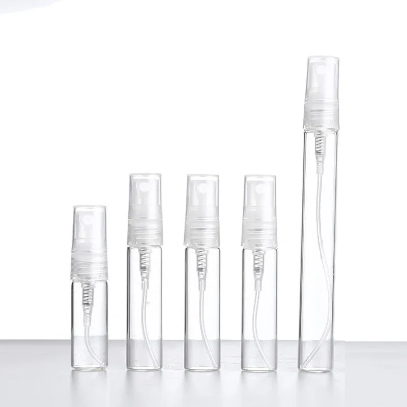 10pcs 2ml-10ml Mini Clear Glass Sprayer Bottles Empty Cosmetic Bottle Portable Perfume Vials Refillable Travel Sample Container